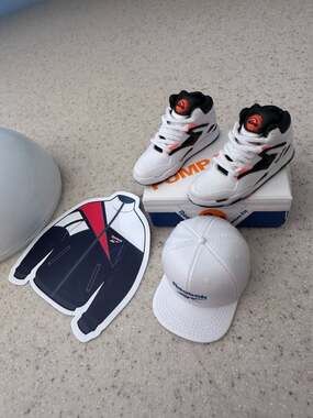 Vintage Reebok Pump Miniature Shoe and Hat Set